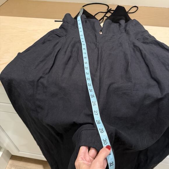 Free People Emma Jumpsuit Women’s Size L Black Linen Blend Woven Revolve Shopbop - Picture 12 of 16